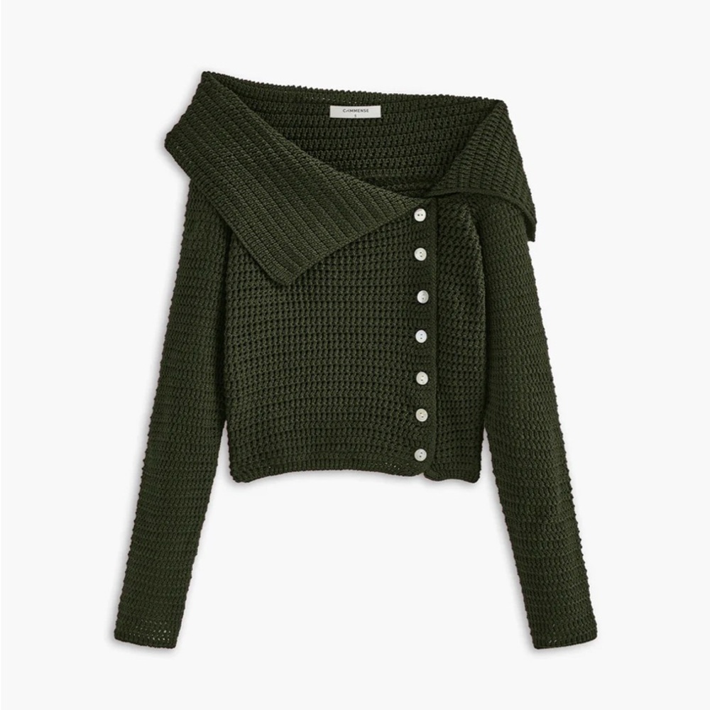 Commense Asymmetrical Breasted Knit Top NWT